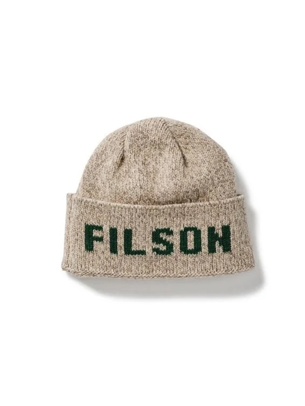 Filson Wool Seattle Spellout Beanie Made In The USA Oatmeal Color Rare